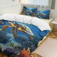 thumbnail image 1 of Nautical Green Sea Turtles Duvet Cover Set Pattern Soft Bedding Set Comforter Cover Set(1 Duvet Cover + 2 Pillowcases), 1 of 6