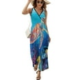 thumbnail image 1 of Nautical Green Sea Turtles Sleeveless Dress Woman Fashion Long Dresses Women's Summer Suit Dress 2025, 1 of 6