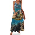 thumbnail image 1 of Nautical Green Sea Turtles Sleeveless Dress Women's Luxury Party Dress Birthday Dresses for Women, 1 of 7