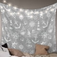 thumbnail image 1 of Nautical Grey Large Tapestry for Bedroom Wall Hanging Tapestry, Retro Sailing Boat Map Anchor Rudder Ceiling Backdrop Tapestries Poster Blanket Wall Decor for Teens Room Living Room Dorm 86" x 104", 1 of 8