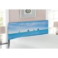 thumbnail image 1 of Nautical Headboard, Racing Yachts on Ocean Water Regatta Race Panoramic Distant View Relax Win Photo, Upholstered Decorative Metal Bed Headboard with Memory Foam, Full Size, Pale Blue, by Ambesonne, 1 of 3
