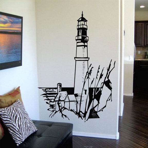 Nautical Home Decor Landscape Lighthouse Light Sea Water Vinyl Wall Sticker Art Decals Mural Room Design Pattern Wallaper 42x60cm