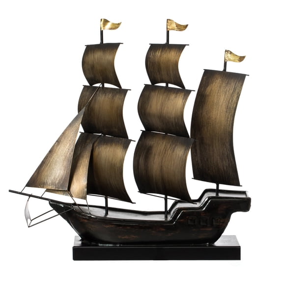 Nautical Home Decor Metal Sailboat Centerpiece Ship Decor Desktop Decoration