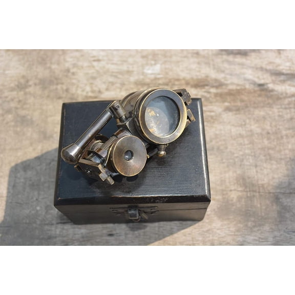 Nautical India Antique Style Ships Pocket Monocular Brass Telescope with Wooden (Black Antique Finish Box)