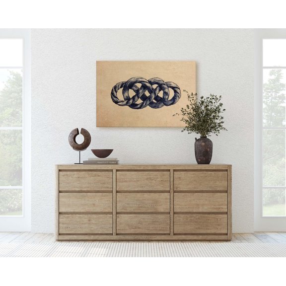 Nautical Infinity Knot Rope Celtic Ink Sketch Wall Art Unframed Paper Print