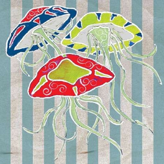 Nautical Jellyfish Canvas Art - Shanni Welsh (24 x 24)