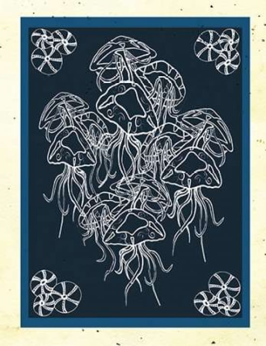 Nautical Jellyfish and Urchins Canvas Art - Shanni Welsh (22 x 28)