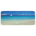 thumbnail image 1 of Nautical Kitchen Mat, Exotic Tropic Beach in Philippines Island Horizon Summer Paradise Concept, Plush Decorative Kitchen Mat with Non Slip Backing, 47" X 19", Turquoise Cream, by Ambesonne, 1 of 1