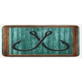 thumbnail image 1 of Nautical Kitchen Mat, Fishing Lures Anchor Modern Abstract Painting Wooden Frame Rustic, Plush Decorative Kitchen Mat with Non Slip Backing, 47" X 19", Pale Teal Grey Caramel, by Ambesonne, 1 of 1
