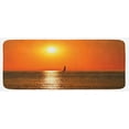 thumbnail image 1 of Nautical Kitchen Mat, Small Yacht Sailboat on Lake Michigan at Sunset Nautical Serenity Maritime Culture, Plush Decorative Kitchen Mat with Non Slip Backing, 47" X 19", Orange, by Ambesonne, 1 of 1