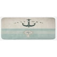 thumbnail image 1 of Nautical Kitchen Mat, Vintage Marine Design for Ocean Lovers Anchor Compass and Stripes, Plush Decorative Kitchen Mat with Non Slip Backing, 47" X 19", Seafoam Black Beige, by Ambesonne, 1 of 1