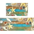 thumbnail image 1 of Nautical Kitchen Rugs Set, Beach Starfish Kitchen Mats Cushioned Anti Fatigue 2 Piece Set, Memory Foam Kitchen Mat Set of 2 and Kitchen Rug Runner Non Slip for Home Kitchen Decor 17"x30"+17"x47", 1 of 6