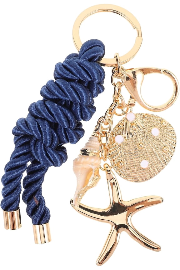 Nautical Knot Charm Keychains Braided Woven Sea Star Shell Key Holder Pendants Ocean Theme Keyring for Tote Bags Purses Backpacks