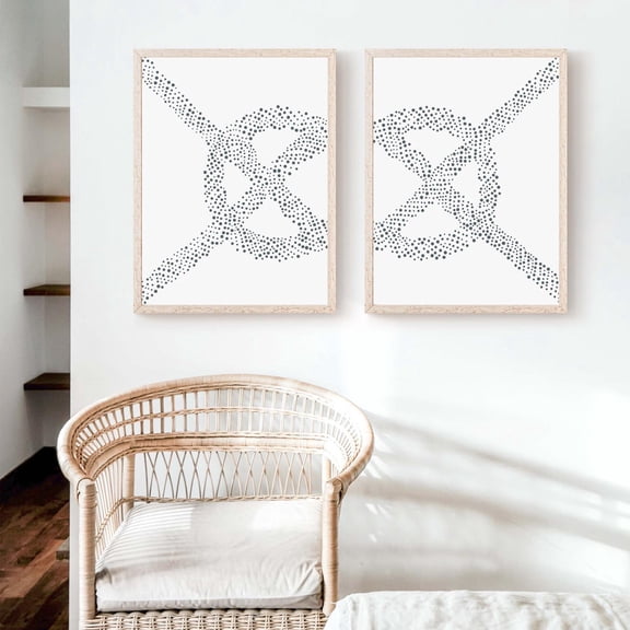 Nautical Knot Print Set, Maritime Sailing Decor Diptych Carrick Bend Art, "Carrick Bend Knot", Art Prints, Set 2, Poster Only