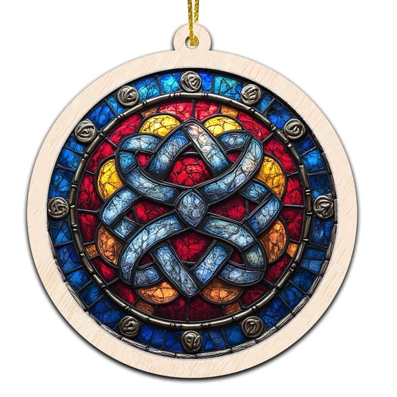 Nautical Knot Work Stained Glass Suncatcher Ornament Ornament Gift for Family, Friends, Men & Women, Christmas 2025 Keepsake