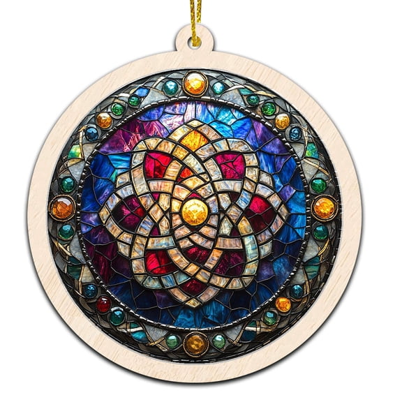 Nautical Knot Work Stained Glass Suncatcher Ornament Ornament Gift for Family, Friends, Men & Women, Christmas 2025 Keepsake
