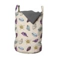 thumbnail image 1 of Nautical Laundry Bag, Continuous Sea Elements Marine Motif Colorful Seashells Pattern, Basket with Handles Drawstring Closure for Laundromats, 13" x 19", Pale Eggshell and Multicolor, by Ambesonne, 1 of 4