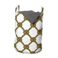 thumbnail image 1 of Nautical Laundry Bag, Rhythmic Abstract Net Ropes Cord with Knots on Plain Background, Hamper Basket with Handles Drawstring Closure for Laundromats, 13" x 19", Dark Mustard Umber, by Ambesonne, 1 of 4