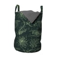 thumbnail image 1 of Nautical Laundry Bag, Tropical Fish Underwater Plants Jellyfish and Seaweed Ocean Art, Hamper Basket with Handles Drawstring Closure for Laundromats, 13" x 19", Reseda Green Green, by Ambesonne, 1 of 4