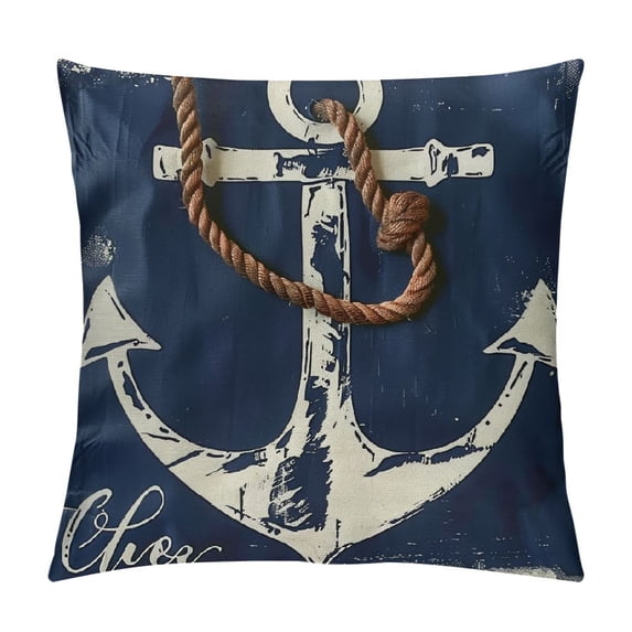 Nautical Let's Get Nauti Decorative Pillowcase Throw Pillow Cover, Ocean Themed for Sofa Bed Room Home Decor Inch Pillow Case