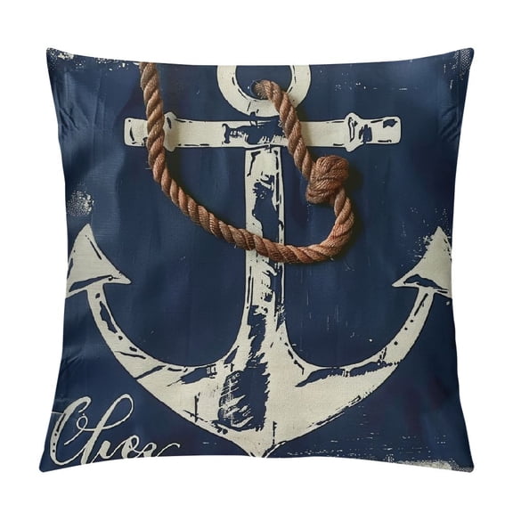 Nautical Let's Get Nauti Decorative Pillowcase Throw Pillow Cover, Ocean Themed for Sofa Bed Room Home Decor Inch Pillow Case