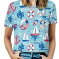 thumbnail image 1 of Nautical Life Print(1)-1 Women's T-Shirt Short Sleeve T Shirts Tops Tee Ladies Loose T, 1 of 7