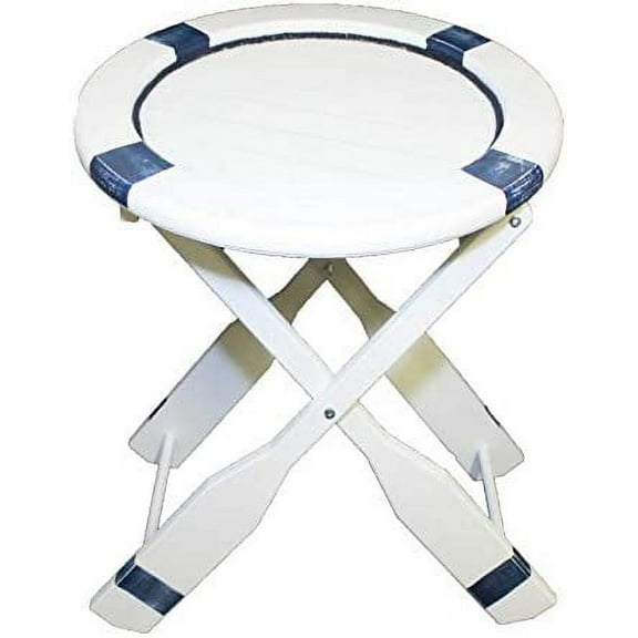 Nautical Life Ring Table - Made of Wood with Paddle Legs - Nautical Table for Beach House and Boats - Coastal Decor Table for Sailors - Perfect as Coffee Table and End Table