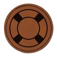 thumbnail image 1 of Nautical Lifesaver 2.5" Faux Leather Round Engraved Iron-On Patch - Brown, 1 of 6