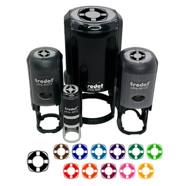 Nautical Lifesaver Buoy Preserver Self-Inking Rubber Stamp Ink Stamper - Black Ink - Mini 1/2 Inch