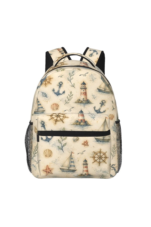 Nautical Lighthouse Anchor Backpack Lightweight Travel Bag for Men and Women