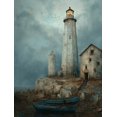 thumbnail image 1 of Nautical Lighthouse Canvas Print Vacation Rental Seascape Wall Decor, 1 of 8