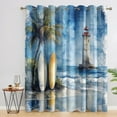 thumbnail image 1 of Nautical Lighthouse Curtains For Bedroom, Tropical Surfboard Blackout Curtains For Living Room - Summer Ocean Beach Coastal Decor Window Curtains 52"W x 96"L (Pack of 2), 1 of 6