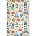 thumbnail image 1 of Nautical Lighthouse Jellyfish Tea Towels Set of 6 Watercolor Kitchen Dish Cloth with Hanging Loop, 18"x28"Lint-Free Absorbent Towel for Kitchen Drying Wiping and Cleaning, 1 of 7