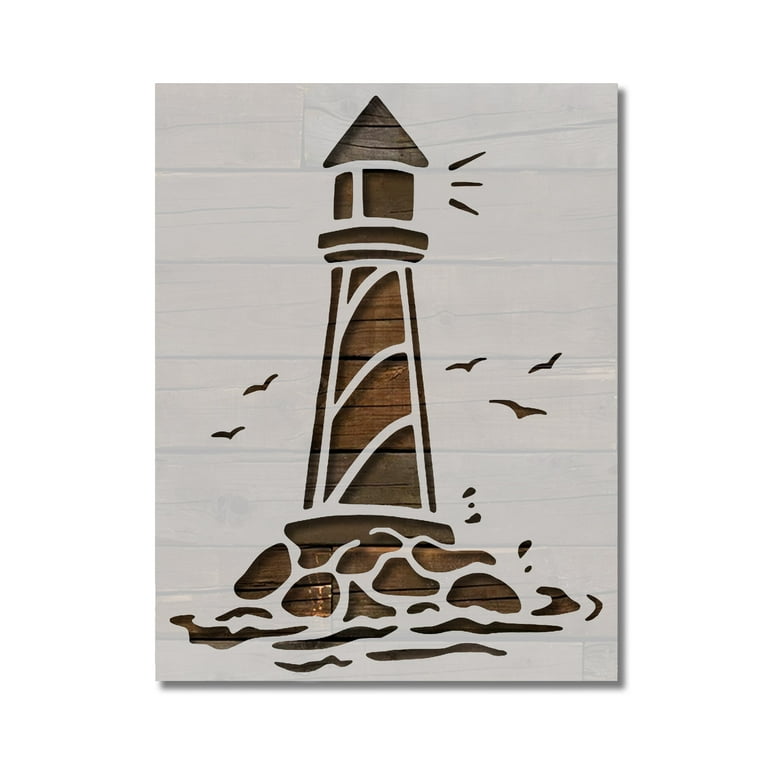 Nautical Lighthouse Light House Stencil Template Reusable 8.5 x 11 for Painting on Walls, Wood, Etc. By Stencilville - Walmart.com nautical-lighthouse-light-house-stencil-template-reusable-8-5-x-11-for-painting-on-walls-wood-etc-by-stencilville-walmart-com