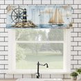 thumbnail image 1 of Nautical Lighthouse And Sailboat Rod Pocket Polyester kitchen Curtain Valances for Windows For Indoor Living Room Bedroom Kitchen Decoration 54x18 inch, 1 of 5