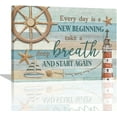 thumbnail image 1 of Nautical Lighthouse Wall Art Inspirational Quotes Rudder Helm Wall Decor Coastal Theme Pictures Painting Print Positive Framed Artwork for Bathroom Bedroom Living Room Office 16"x12", 1 of 6