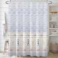 thumbnail image 1 of Nautical Lighthouse Waterproof Fabric Shower Curtain,Beach Ocean Shower Curtains Sets for Bathroom,Blue White Bath Curtain with 12 Hooks 72x72 Inches, 1 of 1