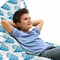 thumbnail image 1 of Nautical Lounger Chair Bag, Summer Themed Monochromatic Repeating Curling Ocean Waves Motif, High Capacity Storage with Handle Container, Lounger Size, Azure Blue and White, by Ambesonne, 1 of 5