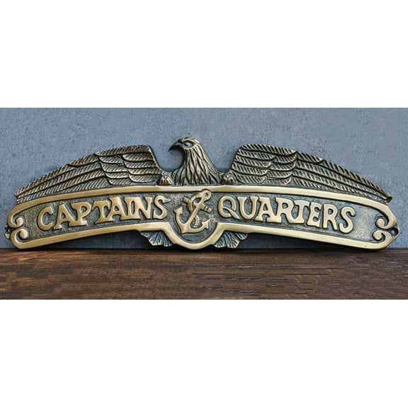 Nautical Marine Captains Quarters Eagle Sailor Anchor Aluminum Wall Decor Plaque