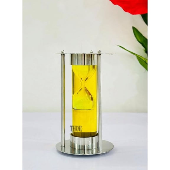 Nautical Marine Hourglass Yellow Liquid Sand Timer Office Desk Accessory Personalized Sand Timer Hourglass Sand Timer