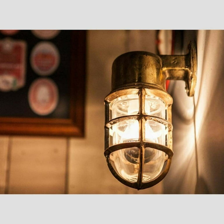 Nautical Marine Indoor or Outdoor lights a Reclaimed Vintage Brass Light ready for Use Set of 2 Walmart