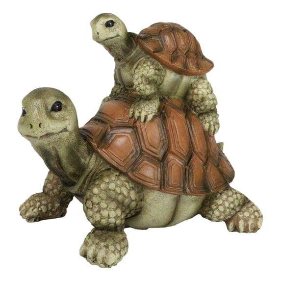 Nautical Marine Turtle Tortoise Mother Piggybacking Hatchling Family Figurine
