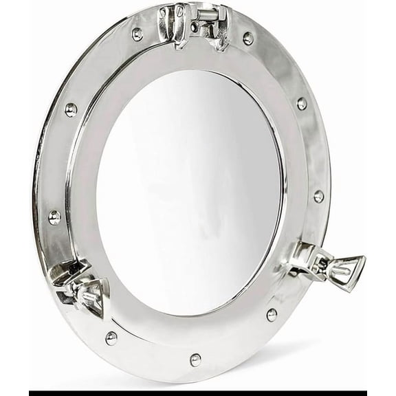Nautical Maritime Boat Ship Porthole Window Maritime Wall Decor in Silver (9 Inches, Silver Finish)