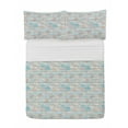thumbnail image 1 of Nautical Microfiber Bedspread Set, Pastel Toned Sea Shell Starfish Mollusk Seahorse Coral Reef Motif Design, Soft Bedding Set with Pillow Shams & Comforter, 3 Sizes, Tan Turquoise White, by Ambesonne, 1 of 1