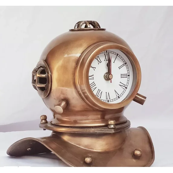 Nautical Mini Diving helmet Clock Scuba US Navy V Mark Diver Helmet ...