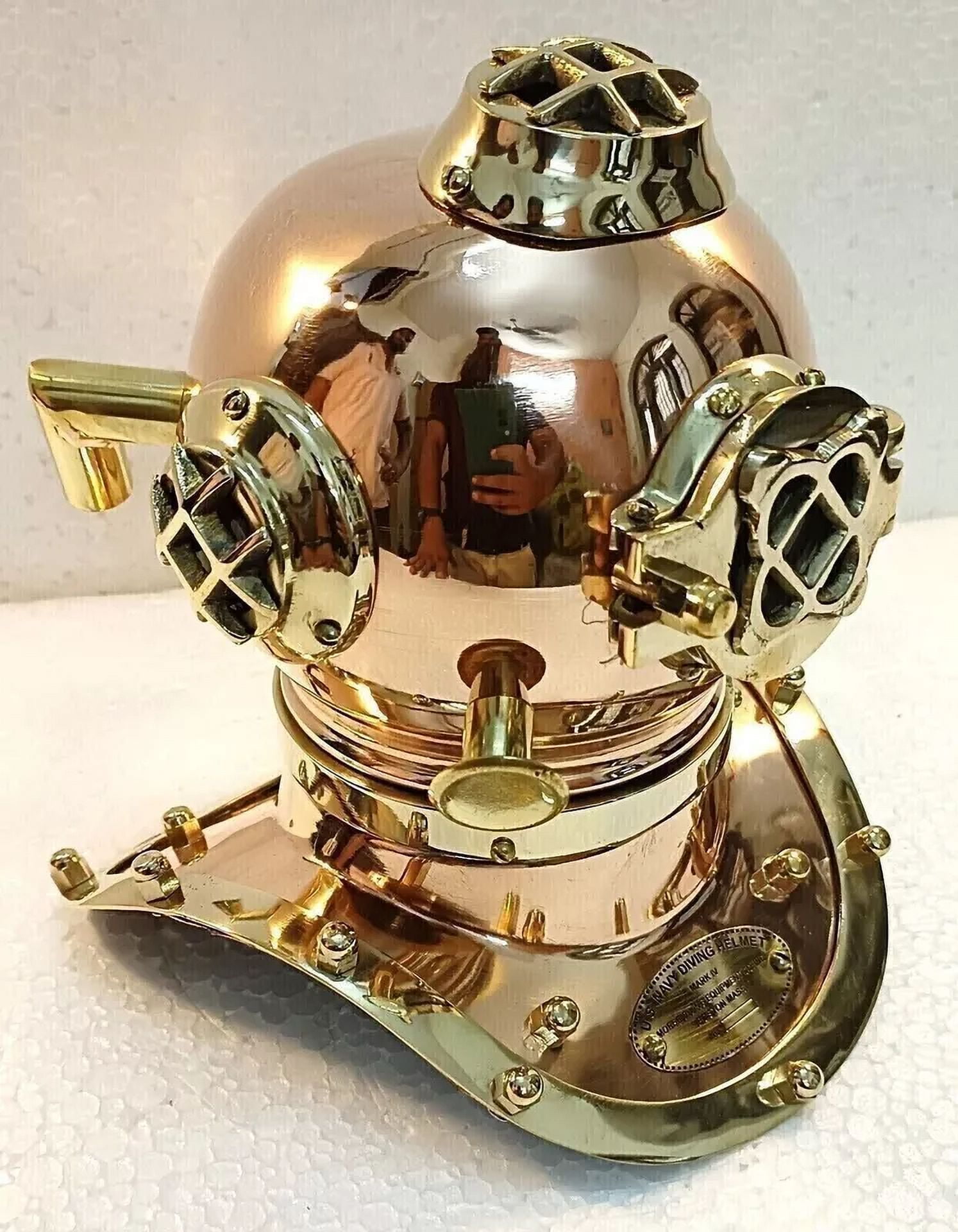 Nautical Mini Diving helmet Clock Scuba US Navy V Mark Divers Helmet ...