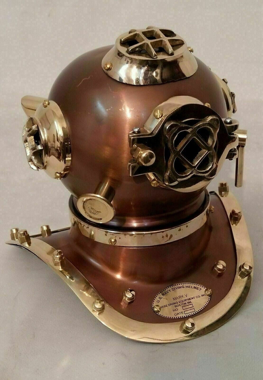Nautical Mini Diving helmet Clock Scuba US Navy V Mark Divers Helmet ...