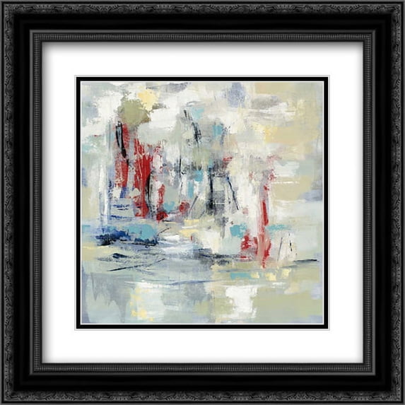 Nautical Mood 2x Matted 20x20 Black Ornate Framed Art Print by Vassileva, Silvia