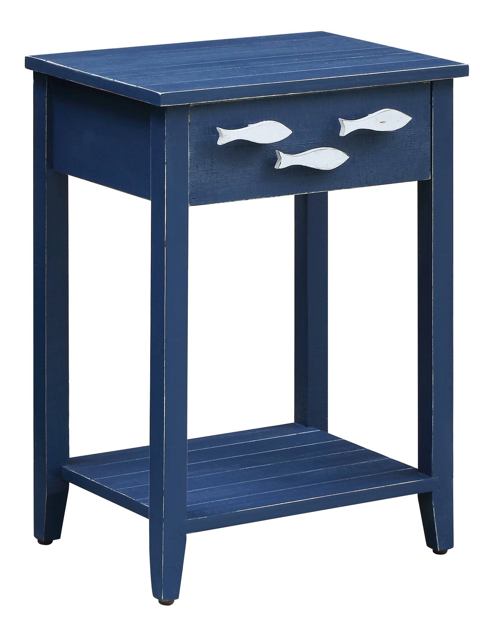 Nautical Navy 1 Drawer Accent Table w/ Fish Hardware - Walmart.com