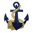 thumbnail image 1 of Nautical Navy Blue Anchor - Gold Rope - Iron on Applique/Embroidered Patch, 1 of 2